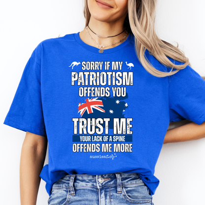 Sorry If My Patriotism Offends You - Australian Flag Unisex FRONT Print Shirt