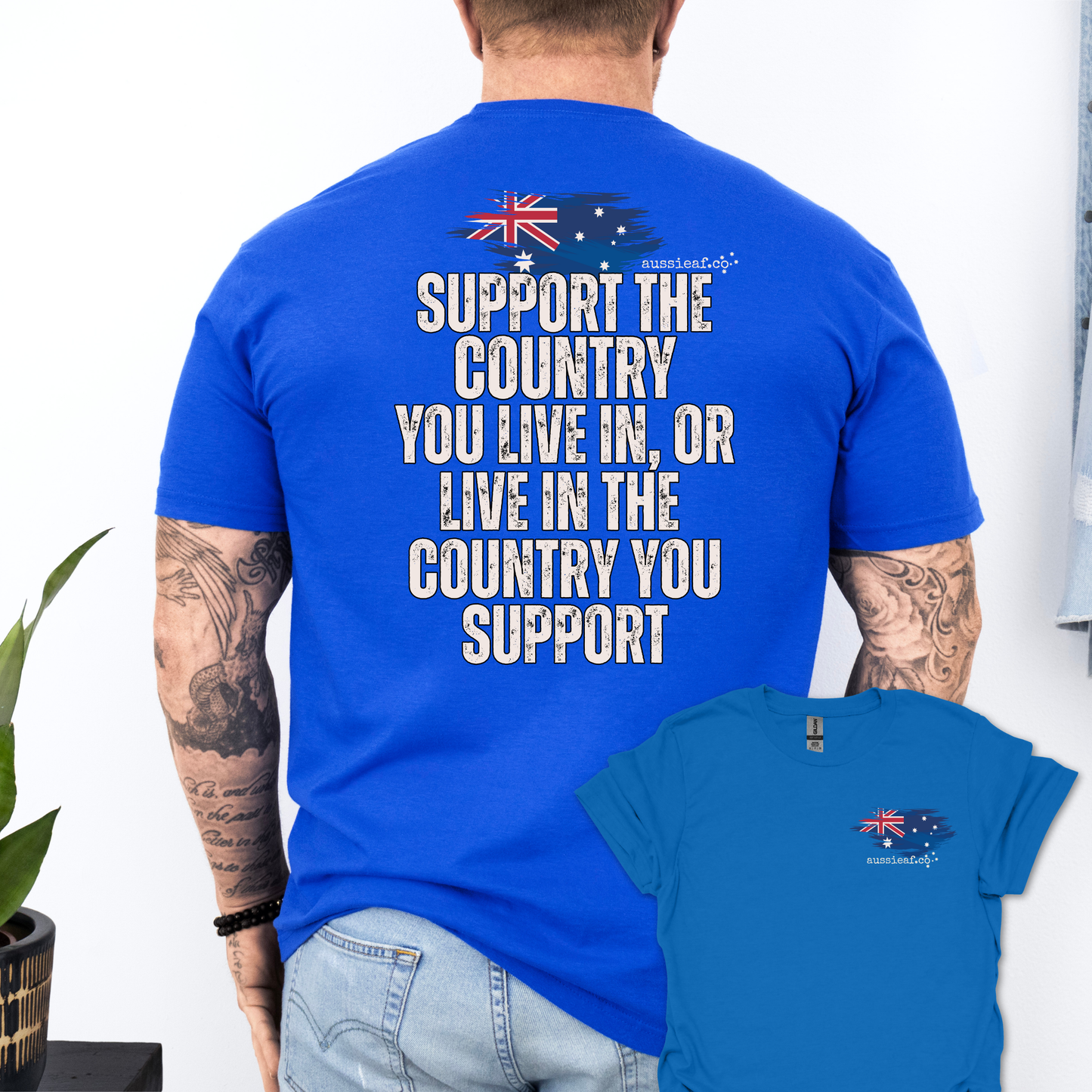 Big Fella Fits, Support the Country Unisex BACK & FRONT Printing