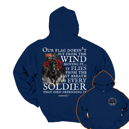Our Flag Doesn't Fly Because of the Wind... Remembrance Back & Front Print Unisex Heavy Blend™ Hoodie