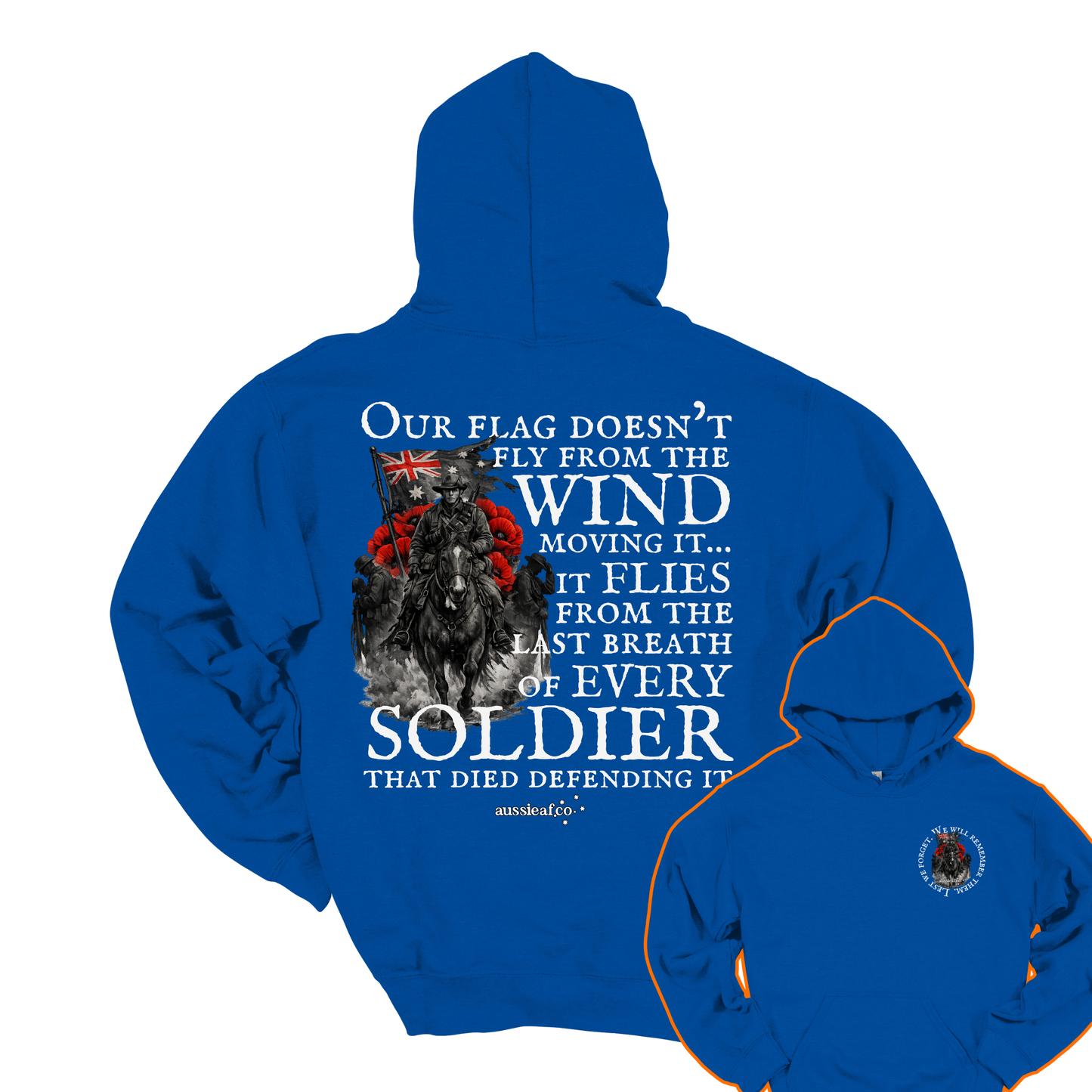Our Flag Doesn't Fly Because of the Wind... Remembrance Back & Front Print Unisex Heavy Blend™ Hoodie