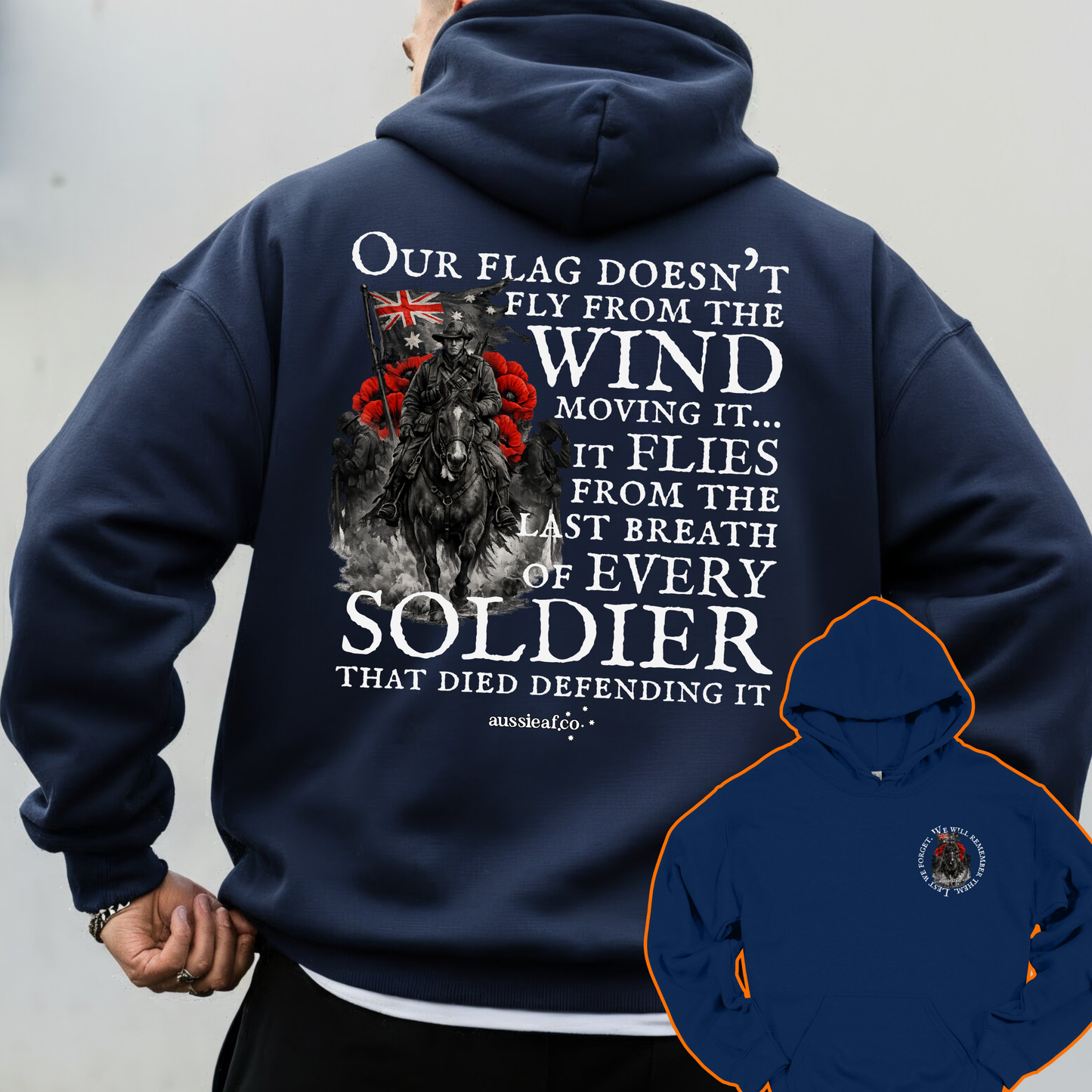 Our Flag Doesn't Fly Because of the Wind... Remembrance Back & Front Print Unisex Heavy Blend™ Hoodie
