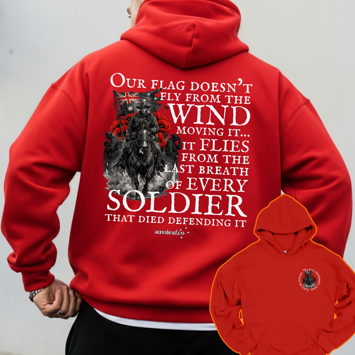 Our Flag Doesn't Fly Because of the Wind... Remembrance Back & Front Print Unisex Heavy Blend™ Hoodie