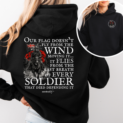 Our Flag Doesn't Fly Because of the Wind... Remembrance Back & Front Print Unisex Heavy Blend™ Hoodie