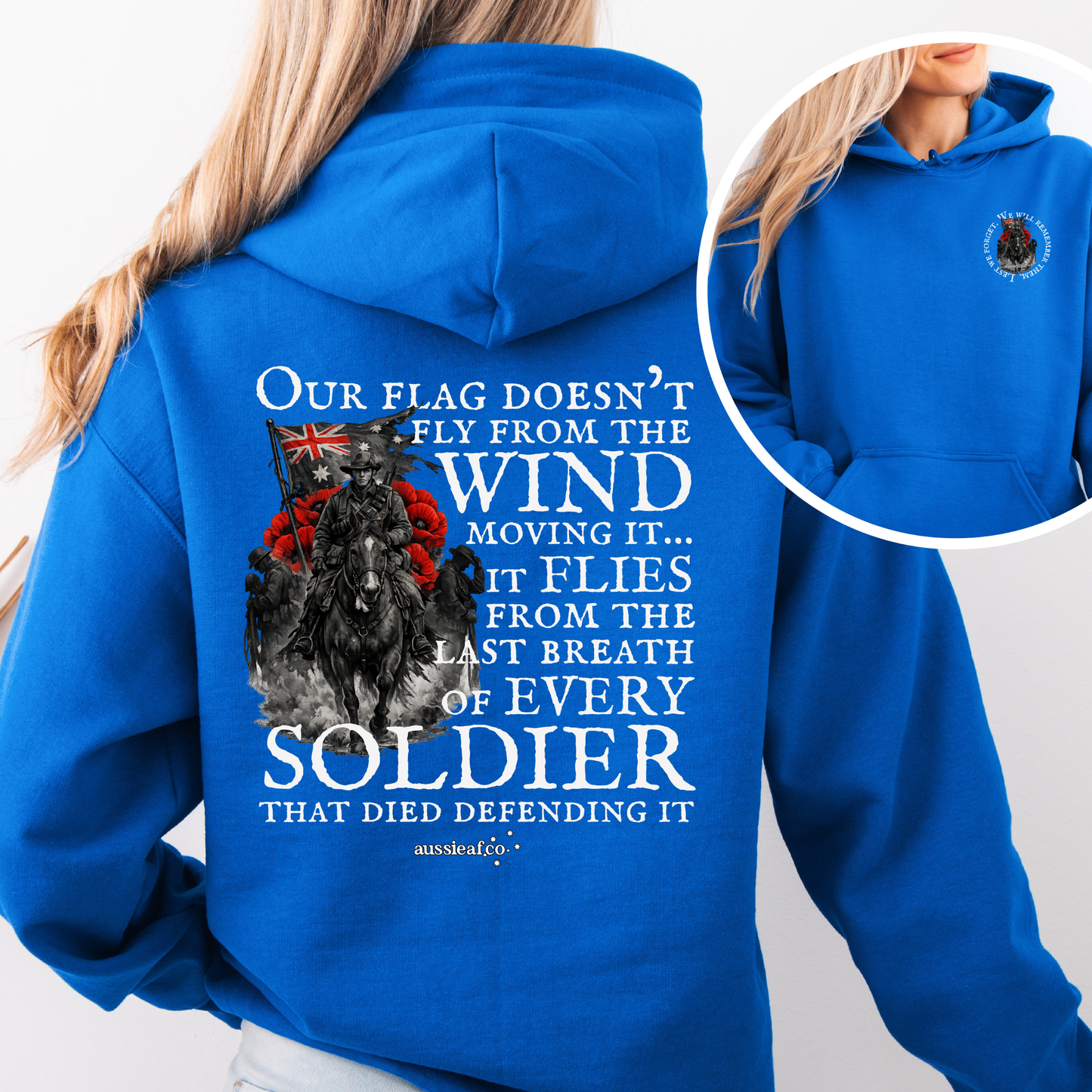 Our Flag Doesn't Fly Because of the Wind... Remembrance Back & Front Print Unisex Heavy Blend™ Hoodie