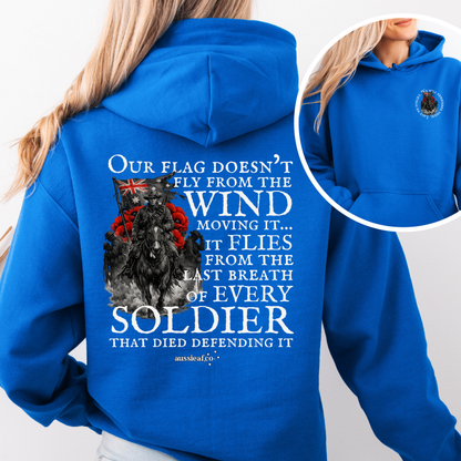 Our Flag Doesn't Fly Because of the Wind... Remembrance Back & Front Print Unisex Heavy Blend™ Hoodie