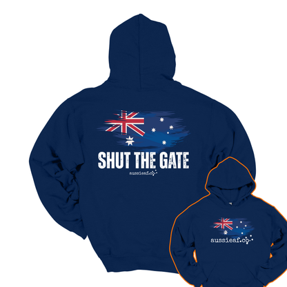 Shut the Gate... Australian Flag Front & Back Print Unisex Heavy Blend Hoodie