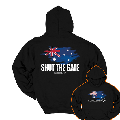 Shut the Gate... Australian Flag Front & Back Print Unisex Heavy Blend Hoodie