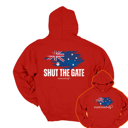 Shut the Gate... Australian Flag Front & Back Print Unisex Heavy Blend Hoodie