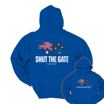 Shut the Gate... Australian Flag Front & Back Print Unisex Heavy Blend Hoodie