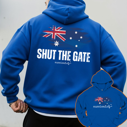 Shut the Gate... Australian Flag Front & Back Print Unisex Heavy Blend Hoodie