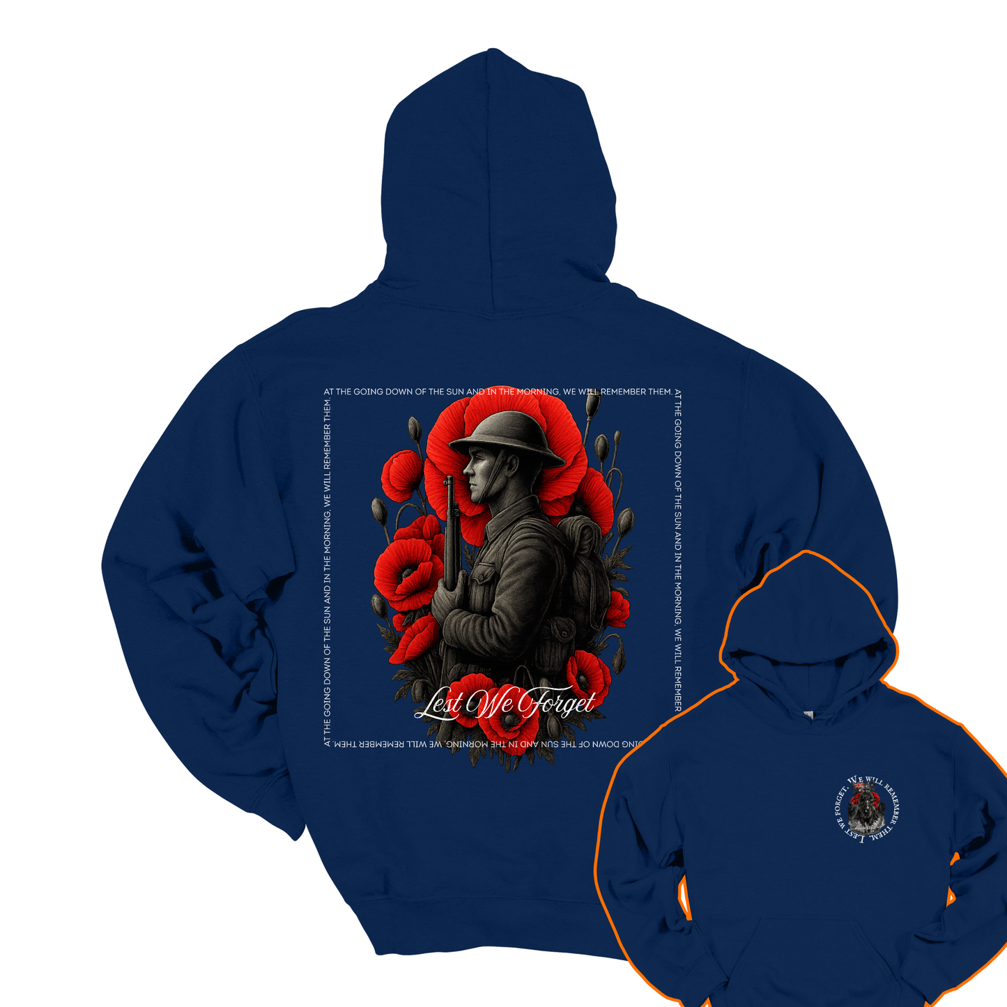 Lest We Forget Remembrance... Australian Flag Front & Back Print Unisex Heavy Blend Hoodie