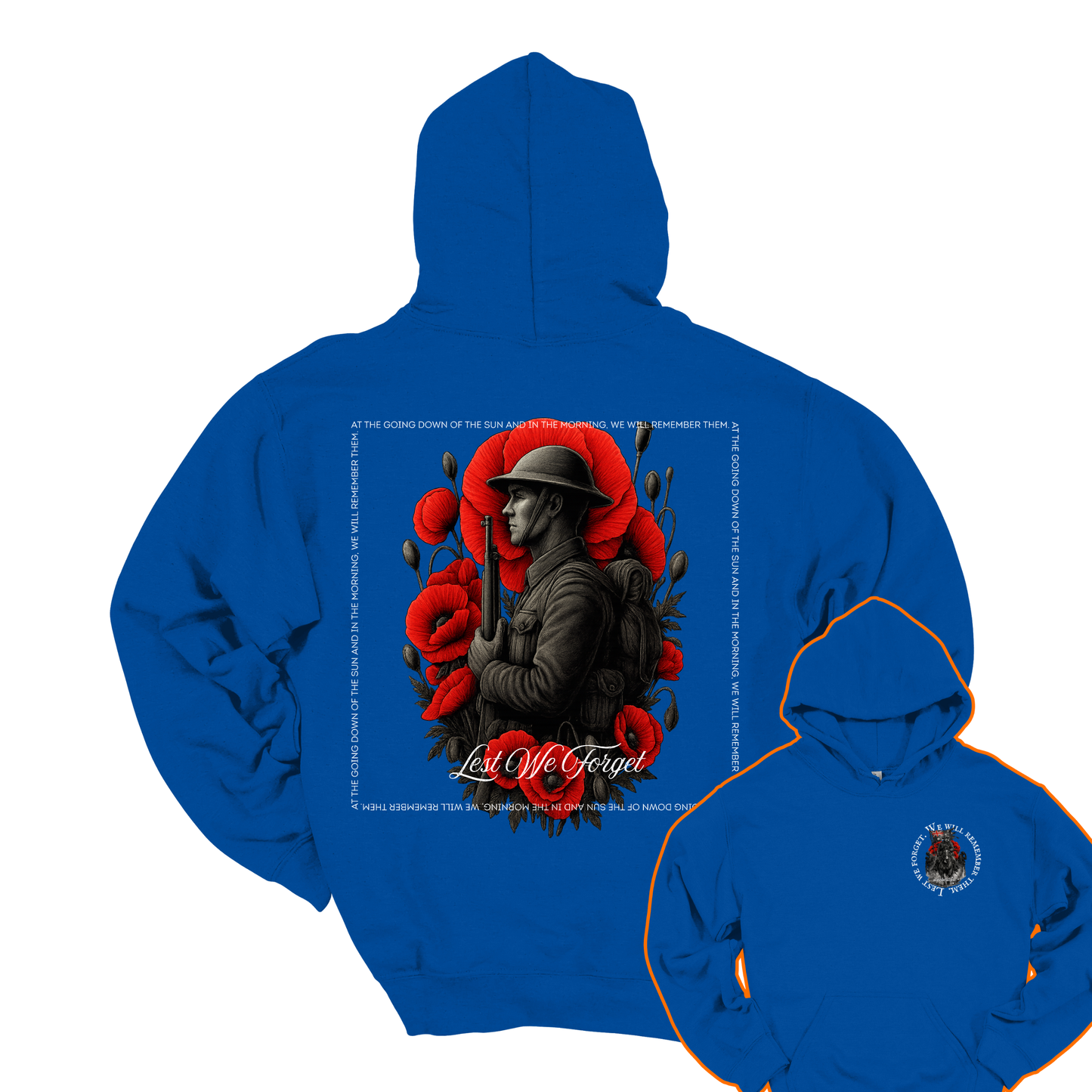 Lest We Forget Remembrance... Australian Flag Front & Back Print Unisex Heavy Blend Hoodie