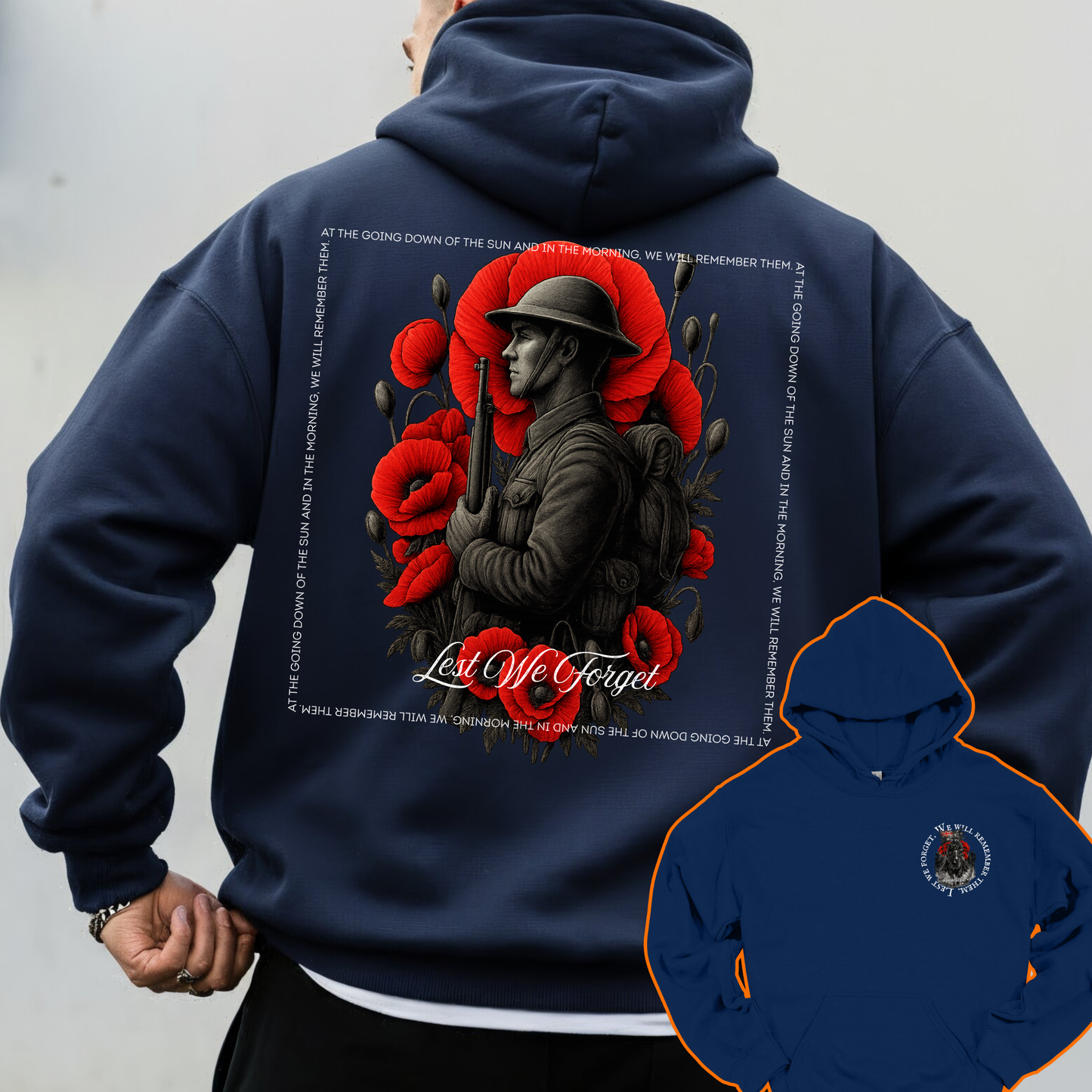 Lest We Forget Remembrance... Australian Flag Front & Back Print Unisex Heavy Blend Hoodie
