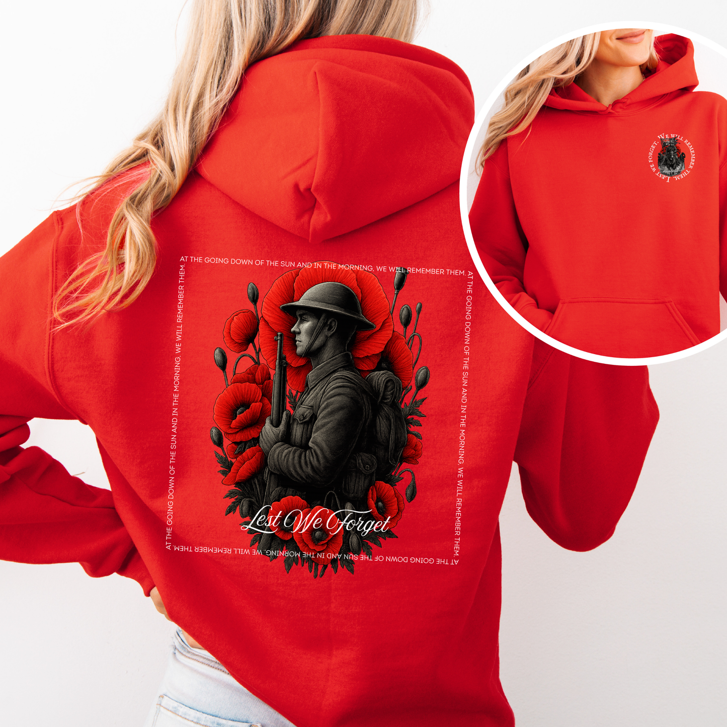 Lest We Forget Remembrance... Australian Flag Front & Back Print Unisex Heavy Blend Hoodie