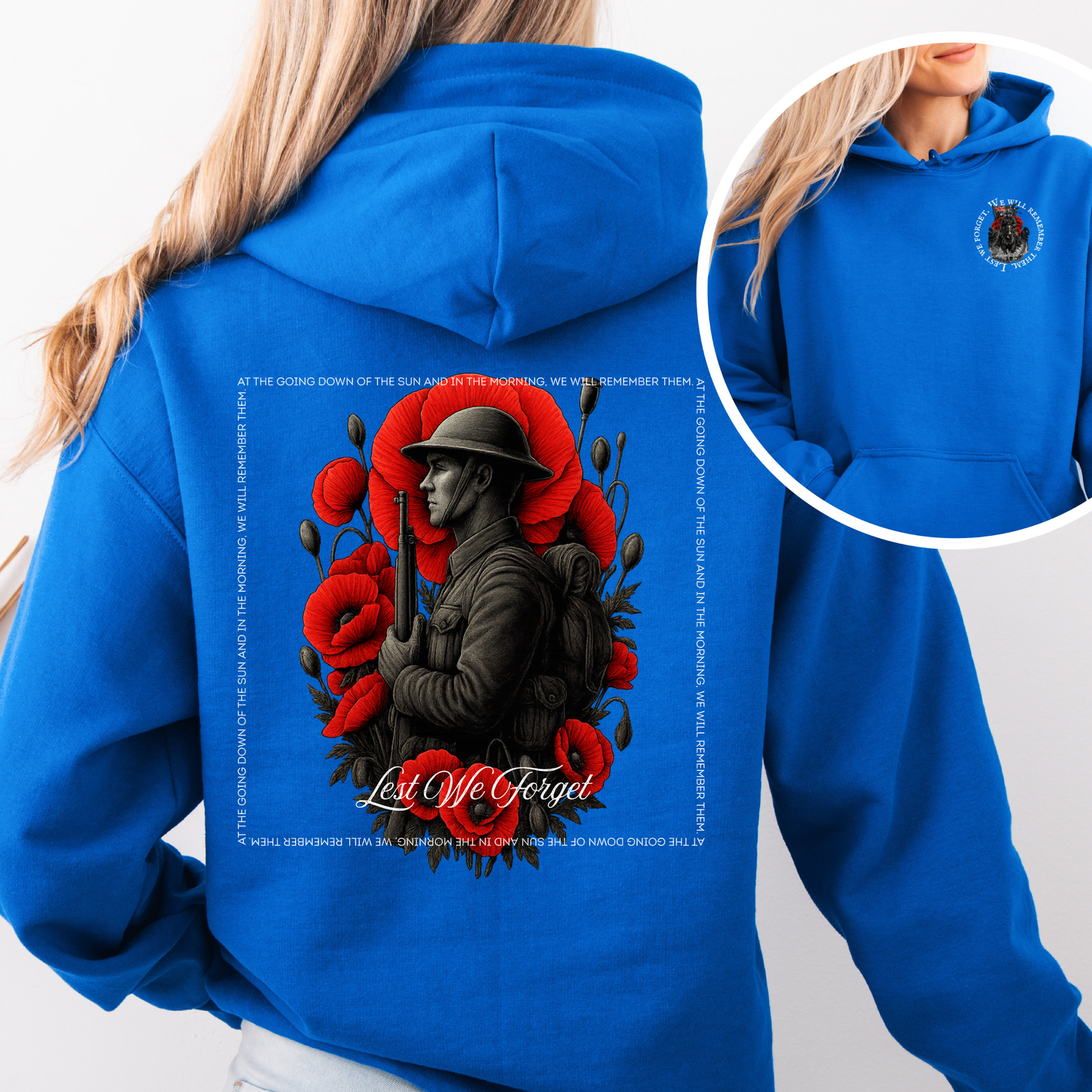 Lest We Forget Remembrance... Australian Flag Front & Back Print Unisex Heavy Blend Hoodie