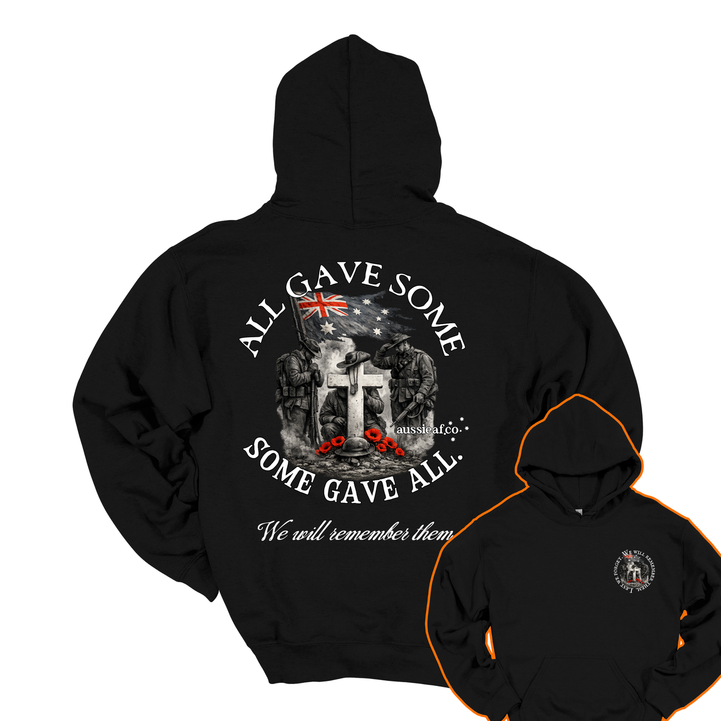 All Gave Some, Some Gave All Remembrance... Australian Memorial Front & Back Print Unisex Heavy Blend Hoodie