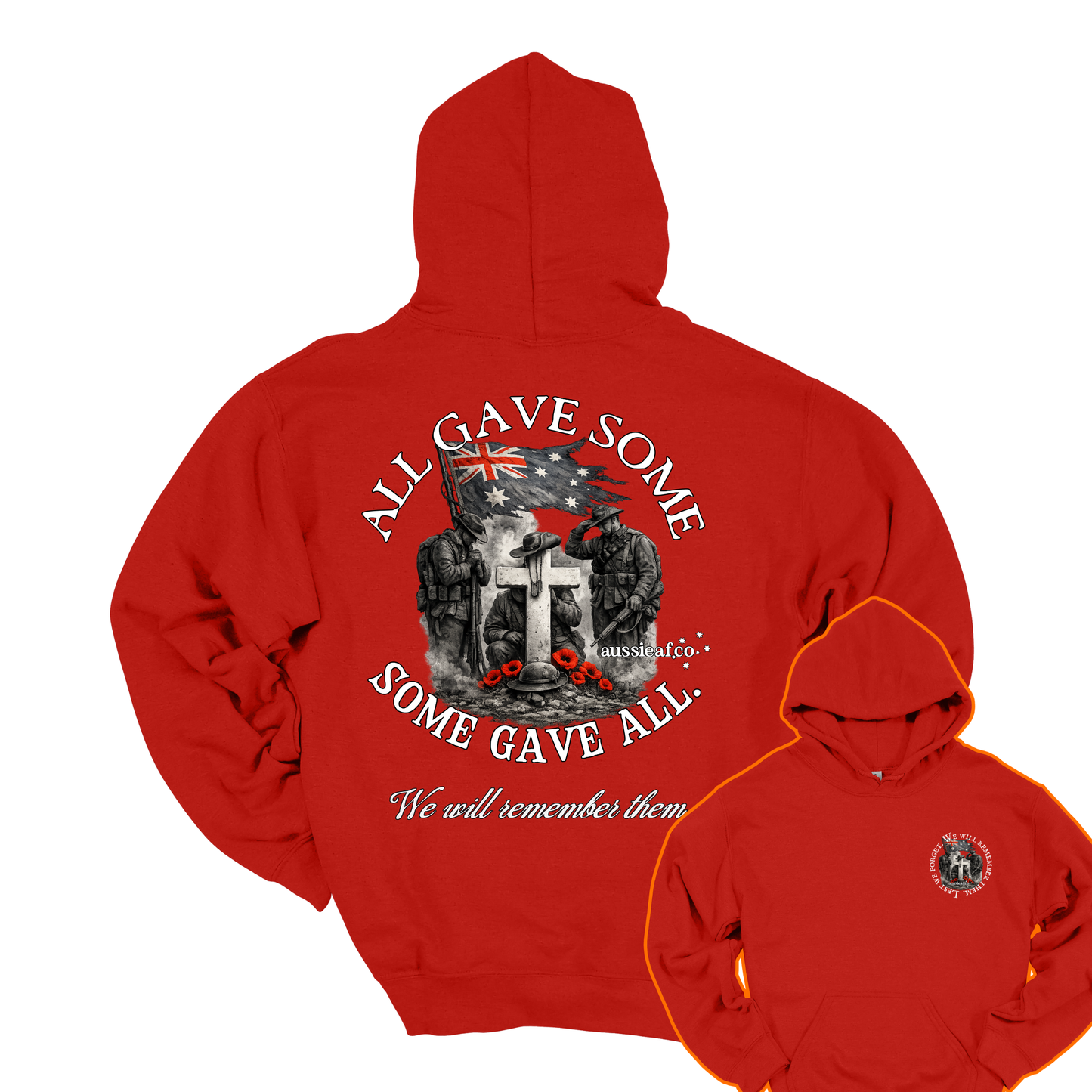 All Gave Some, Some Gave All Remembrance... Australian Memorial Front & Back Print Unisex Heavy Blend Hoodie