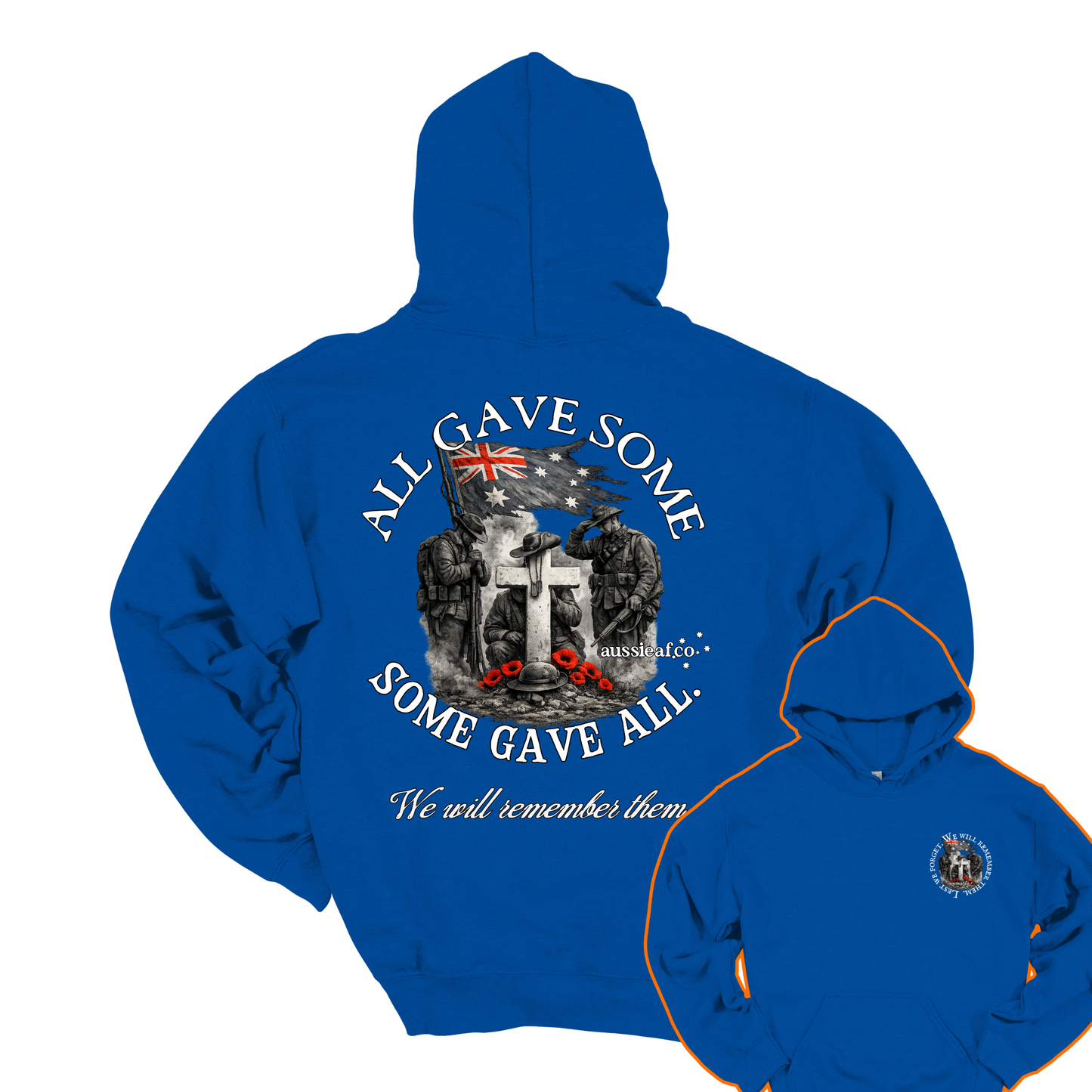 All Gave Some, Some Gave All Remembrance... Australian Memorial Front & Back Print Unisex Heavy Blend Hoodie