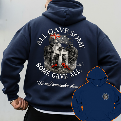 All Gave Some, Some Gave All Remembrance... Australian Memorial Front & Back Print Unisex Heavy Blend Hoodie