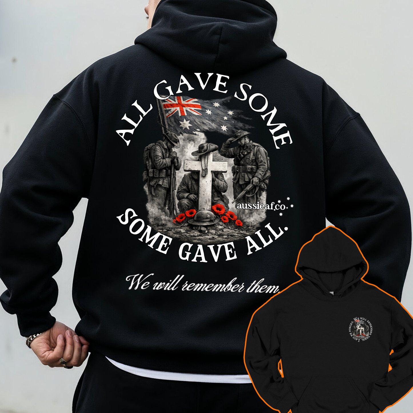 All Gave Some, Some Gave All Remembrance... Australian Memorial Front & Back Print Unisex Heavy Blend Hoodie