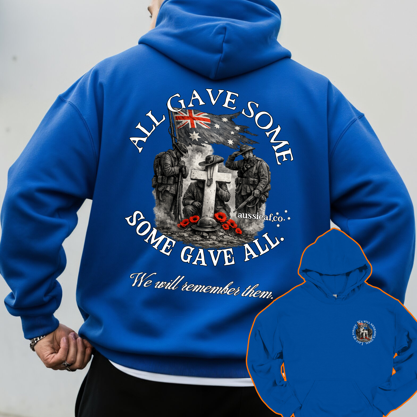 All Gave Some, Some Gave All Remembrance... Australian Memorial Front & Back Print Unisex Heavy Blend Hoodie