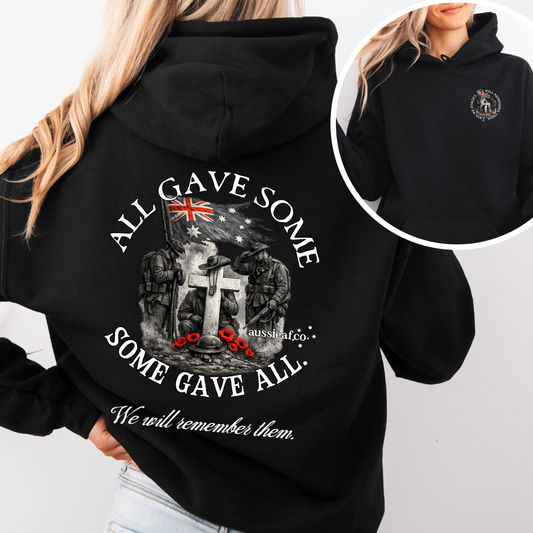 All Gave Some, Some Gave All Remembrance... Australian Memorial Front & Back Print Unisex Heavy Blend Hoodie