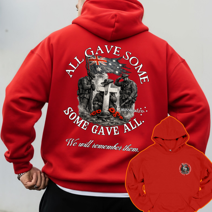 All Gave Some, Some Gave All Remembrance... Australian Memorial Front & Back Print Unisex Heavy Blend Hoodie