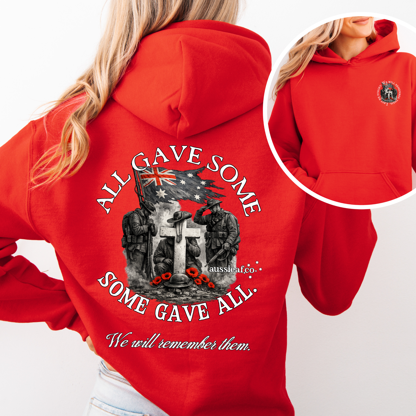 All Gave Some, Some Gave All Remembrance... Australian Memorial Front & Back Print Unisex Heavy Blend Hoodie