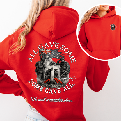 All Gave Some, Some Gave All Remembrance... Australian Memorial Front & Back Print Unisex Heavy Blend Hoodie