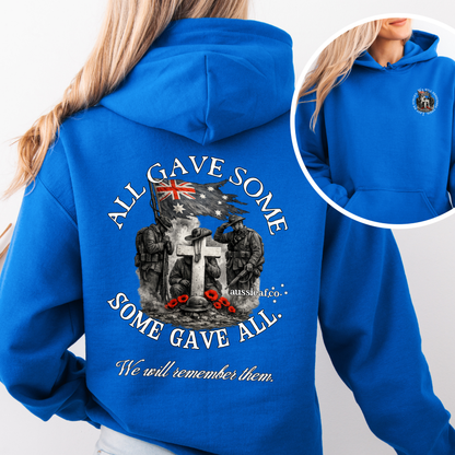 All Gave Some, Some Gave All Remembrance... Australian Memorial Front & Back Print Unisex Heavy Blend Hoodie