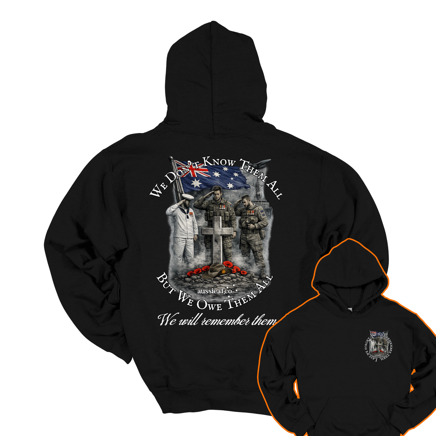 We Didn't Know Them All, But We Owe Them All... Memorial Front & Back Print Unisex Heavy Blend Hoodie