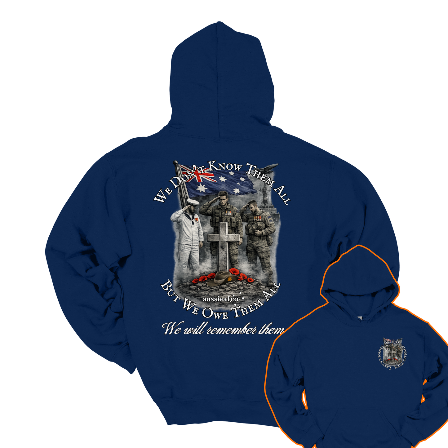 We Didn't Know Them All, But We Owe Them All... Memorial Front & Back Print Unisex Heavy Blend Hoodie
