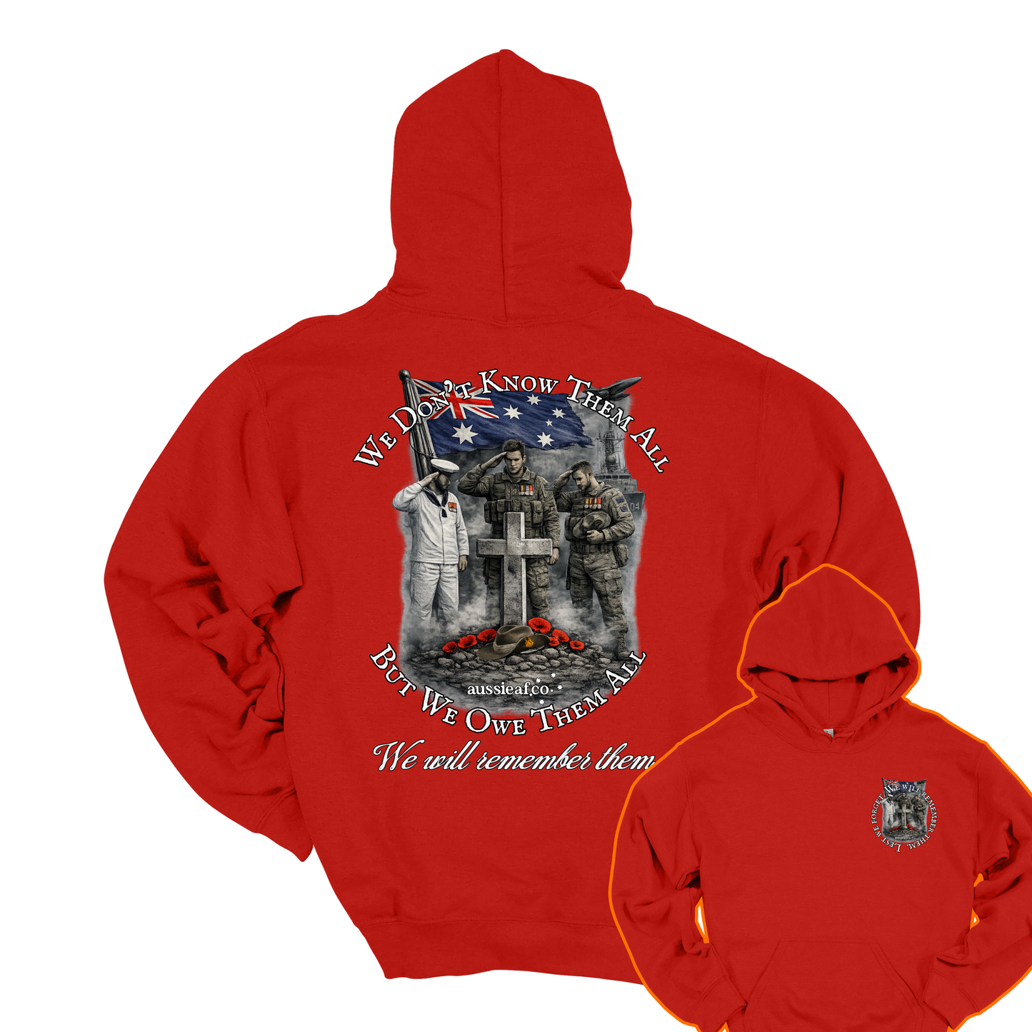 We Didn't Know Them All, But We Owe Them All... Memorial Front & Back Print Unisex Heavy Blend Hoodie