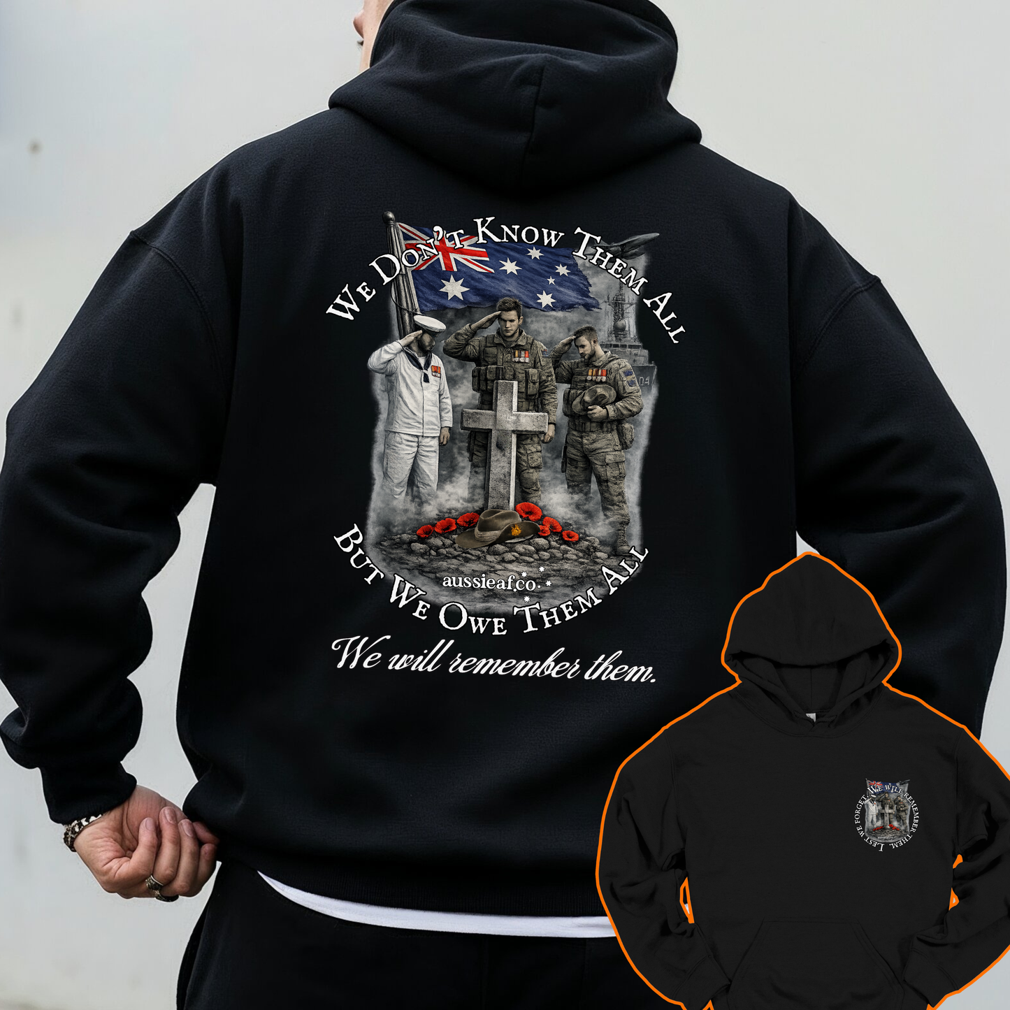 We Didn't Know Them All, But We Owe Them All... Memorial Front & Back Print Unisex Heavy Blend Hoodie