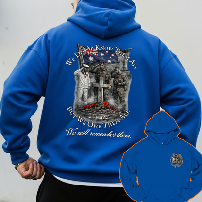 We Didn't Know Them All, But We Owe Them All... Memorial Front & Back Print Unisex Heavy Blend Hoodie