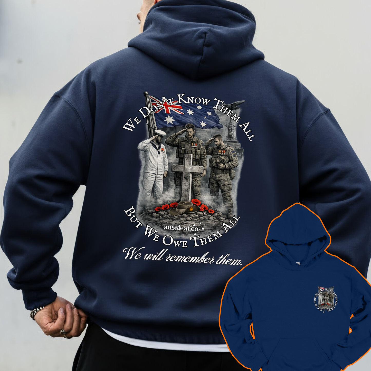 We Didn't Know Them All, But We Owe Them All... Memorial Front & Back Print Unisex Heavy Blend Hoodie
