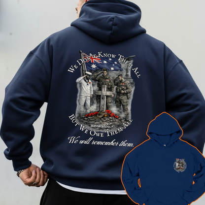 We Didn't Know Them All, But We Owe Them All... Memorial Front & Back Print Unisex Heavy Blend Hoodie
