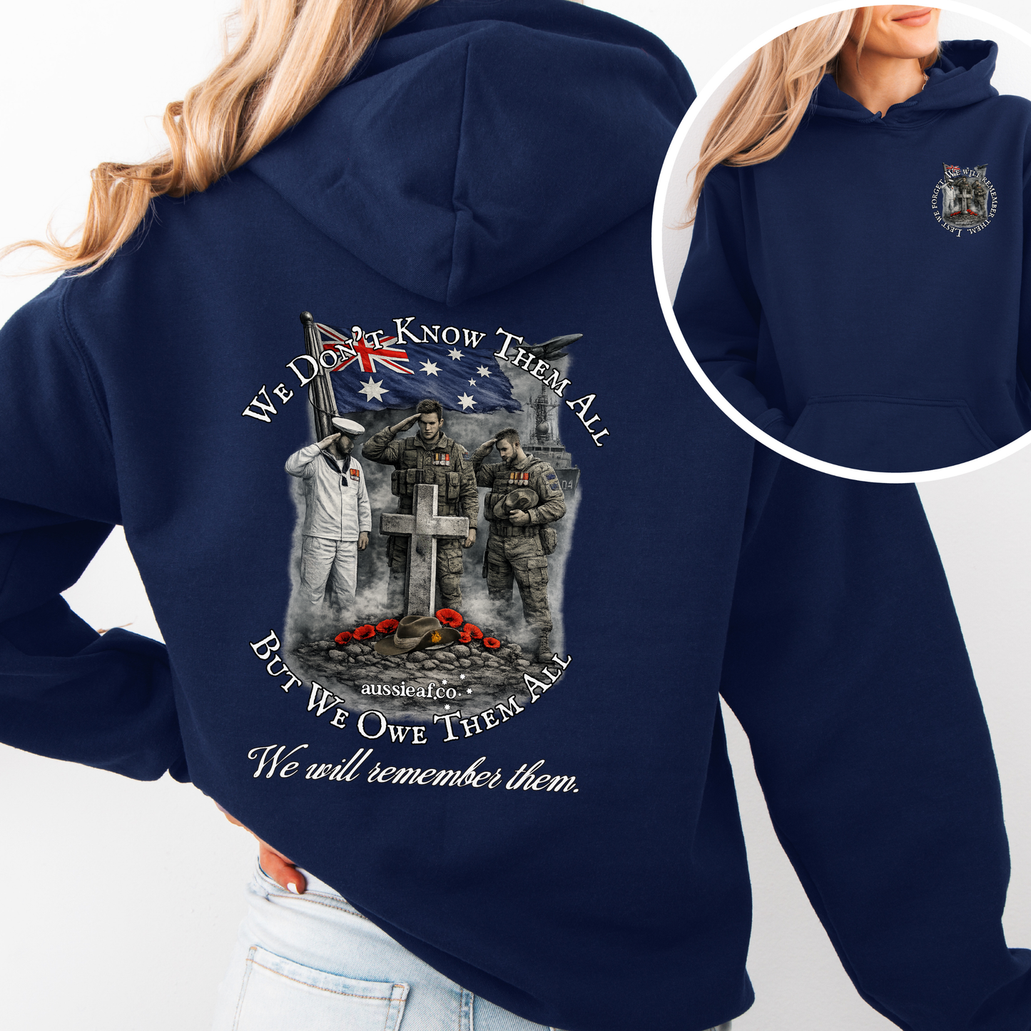 We Didn't Know Them All, But We Owe Them All... Memorial Front & Back Print Unisex Heavy Blend Hoodie
