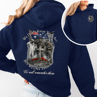 We Didn't Know Them All, But We Owe Them All... Memorial Front & Back Print Unisex Heavy Blend Hoodie