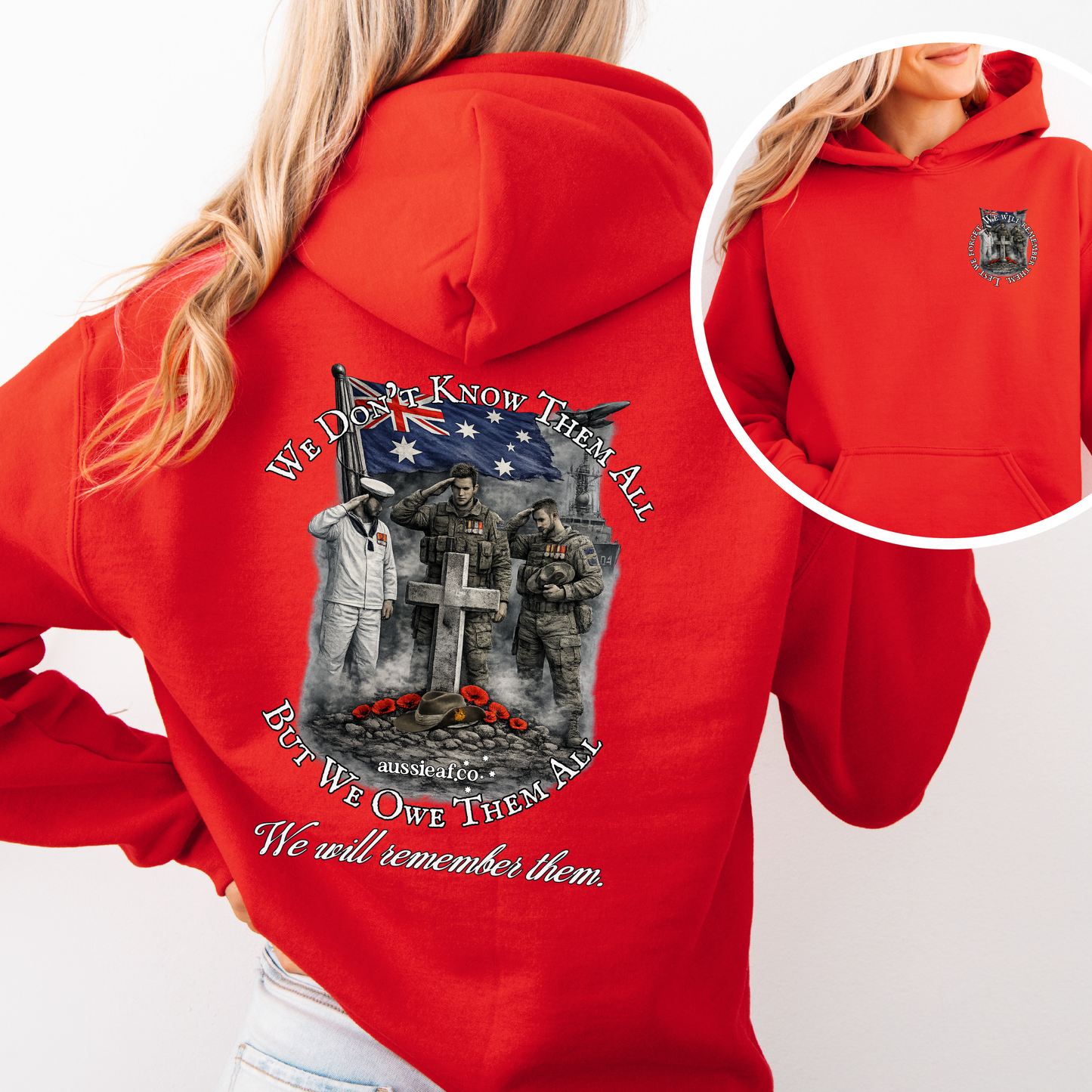 We Didn't Know Them All, But We Owe Them All... Memorial Front & Back Print Unisex Heavy Blend Hoodie