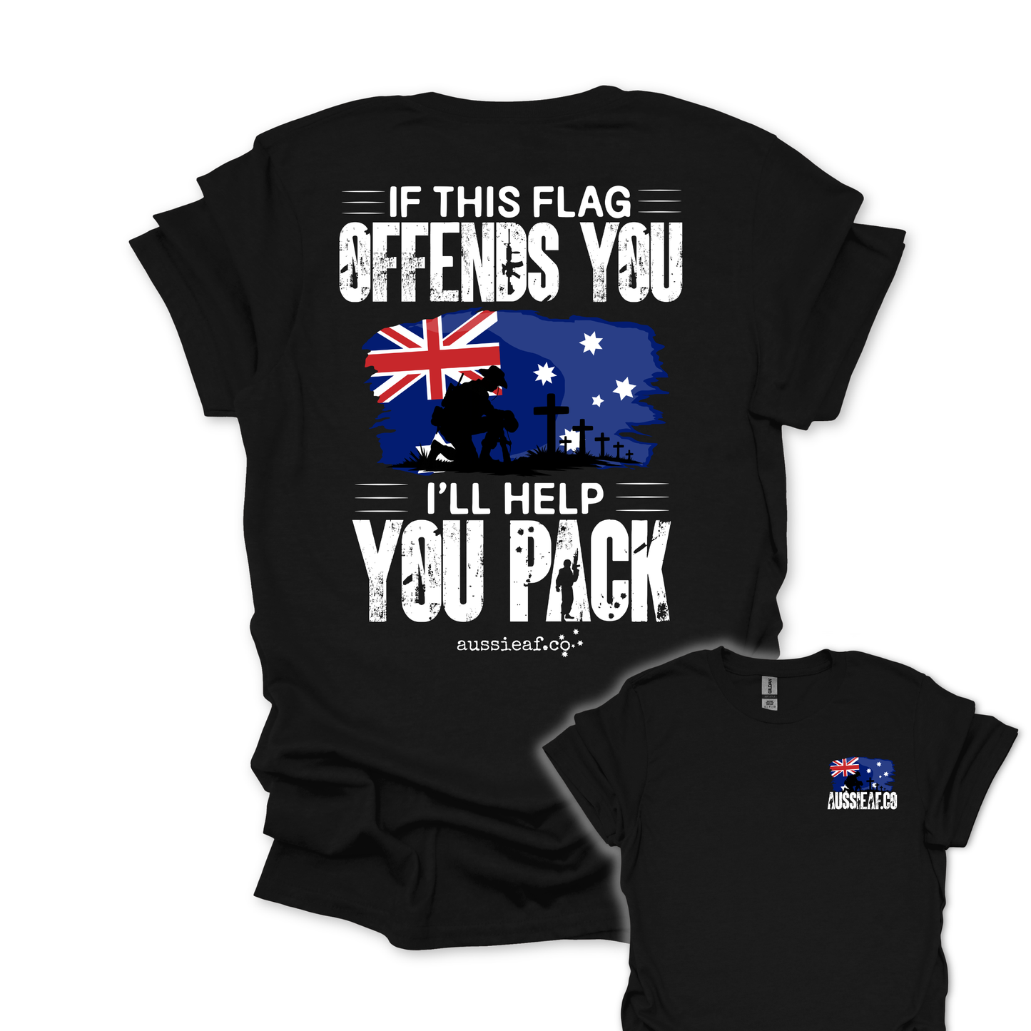 If This Flag Offends Aussie Flag shirt Unisex Back & Front Print Shirt