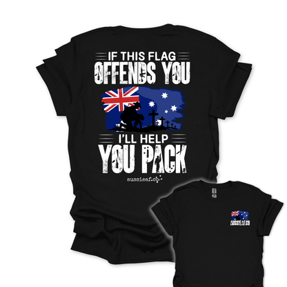 If This Flag Offends Aussie Flag shirt Unisex Back & Front Print Shirt