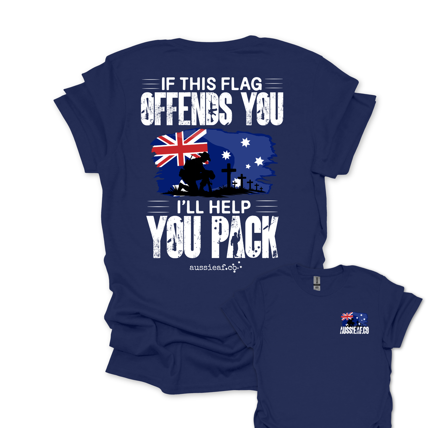 If This Flag Offends Aussie Flag shirt Unisex Back & Front Print Shirt