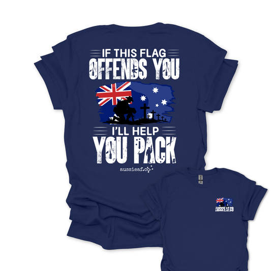 If This Flag Offends Aussie Flag shirt Unisex Back & Front Print Shirt