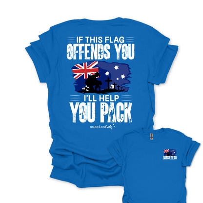 If This Flag Offends Aussie Flag shirt Unisex Back & Front Print Shirt