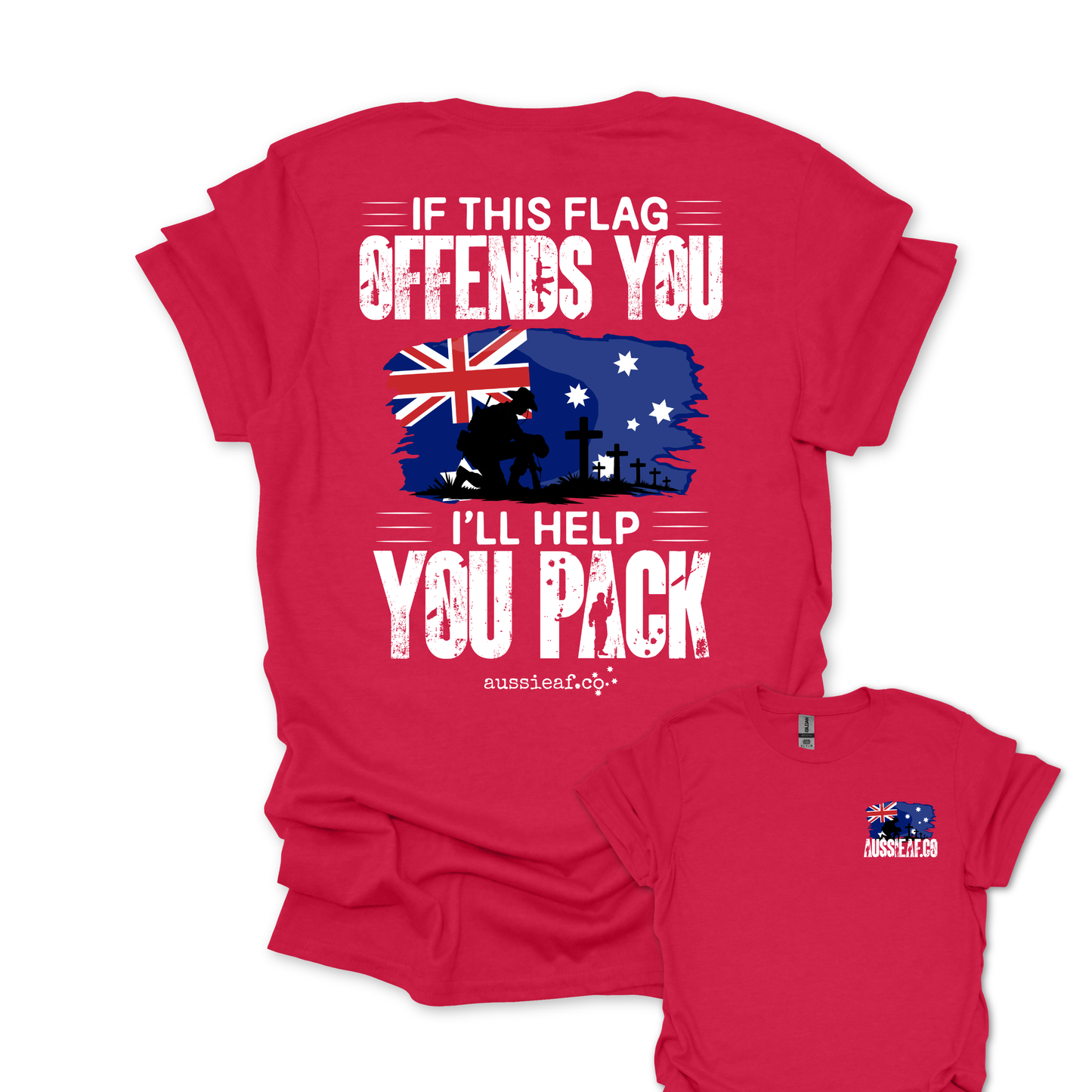 If This Flag Offends Aussie Flag shirt Unisex Back & Front Print Shirt