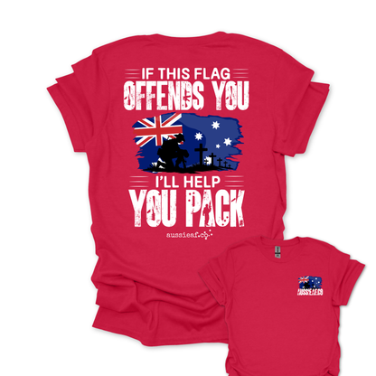 If This Flag Offends Aussie Flag shirt Unisex Back & Front Print Shirt