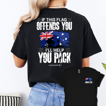 If This Flag Offends Aussie Flag shirt Unisex Back & Front Print Shirt