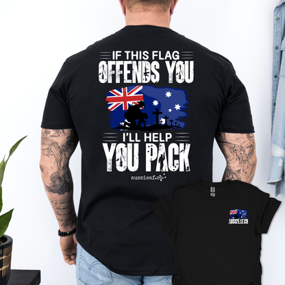 If This Flag Offends Aussie Flag shirt Unisex Back & Front Print Shirt