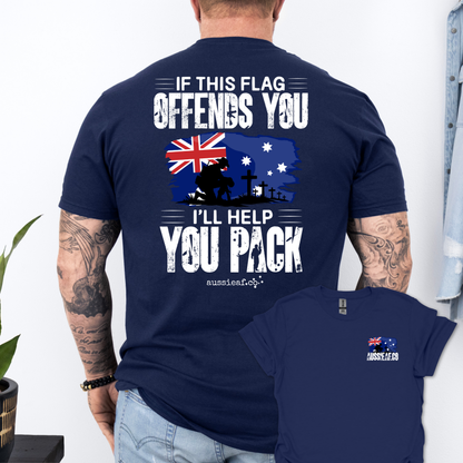 If This Flag Offends Aussie Flag shirt Unisex Back & Front Print Shirt
